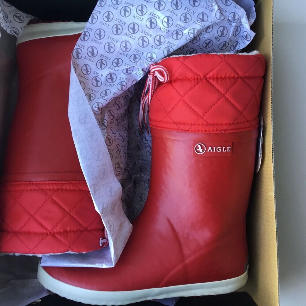 Aigle Giboulee RougeBlanc Size 4.5